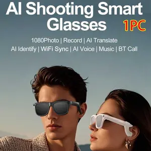 xk one pro AI wireless photo-taking glasses, equipped with an 800W camera for taking photos, AI object recognition, making and receiving calls, body-worn detection, AI translation, voice activation. Note: This product cannot record videos.
