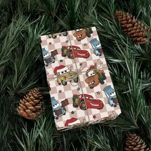 DS Cars Lightning McQ And Friends Christmas Gift Wrap, Holiday Present Decoration, Kids Birthday Party Supplies, Wrapping Paper
