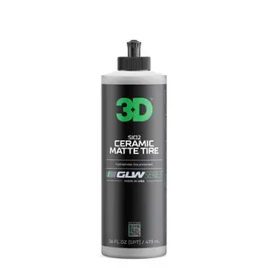 3D GLW Series SiO2 Ceramic Matte Tire Shine | Deep Matte Finish Tire Protectant | Hydrophobic & UV Resistant | Anti-Fade, No Sling | Pro Car Detailing