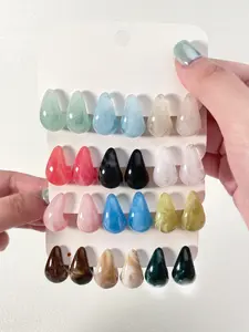 Colorful Teardrop Earrings Set,Fashion Earrings for Women,Fashion Jewelry for Party,Daily Decor,Trendy All-match & Exquisite Jewelry for Birthday Gift, Stud Earring Jewelry, Fashionable Jewelry, Flat Back Earrings