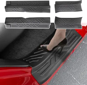 [Fits 20-26 Gladiator JT] Door Sill Guard Compatible with 2020-2026 Jeep Gladiator JT Threshold Protector 18-26 Wrangler JL Integrated Door Sill Protectors Entry Guard Replacement for 2020-2026 Jeep Gladiator Accessories