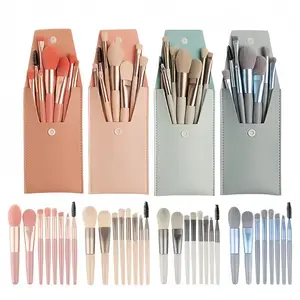 8-piece makeup brush set, including blush brush, angled eyebrow brush, powder brush, eyeshadow brush, nose contour brush, lip brush| Portable makeup tools suitable for women, fragrance-free beauty tools for the face for beginners and makeup lovers Wand