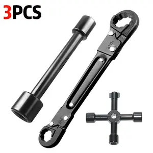 3-Piece Multi-Function Locking Wrench Set, Professional Plumbing Tools, Installation & Removal of Compression Angle Lockers