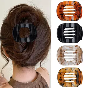 4pcs of Simple Retro Shiny Leopard Print Duckbill Clips, Elegant Arc-Shaped Hairpins Suitable for Everyday And Casual Use.