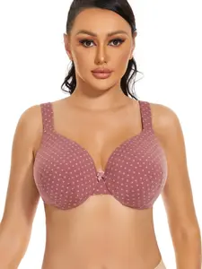 Comfort Bliss Women's Plus Size Underwire Bra with Cushioned Straps Full Coverage Back T-Shirt Bra 42B-54DDD Minimalist Basic Fit Lightweight Molded Cups Airflow Superior Everyday Support