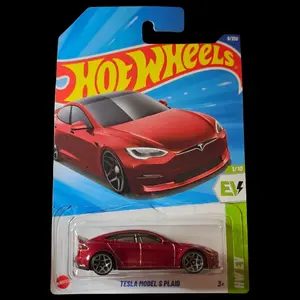 Hot Wheels Tesla Model S Plaid Red Diecast Car 1/64 2022 HW EV 9/250 Widebody Toyota