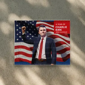 Wall Calendar 2026 Tribute Charlie Patriot, American Warrior Calendar, Human Rights Ativist Wall Calendar, Home Decor, New Year