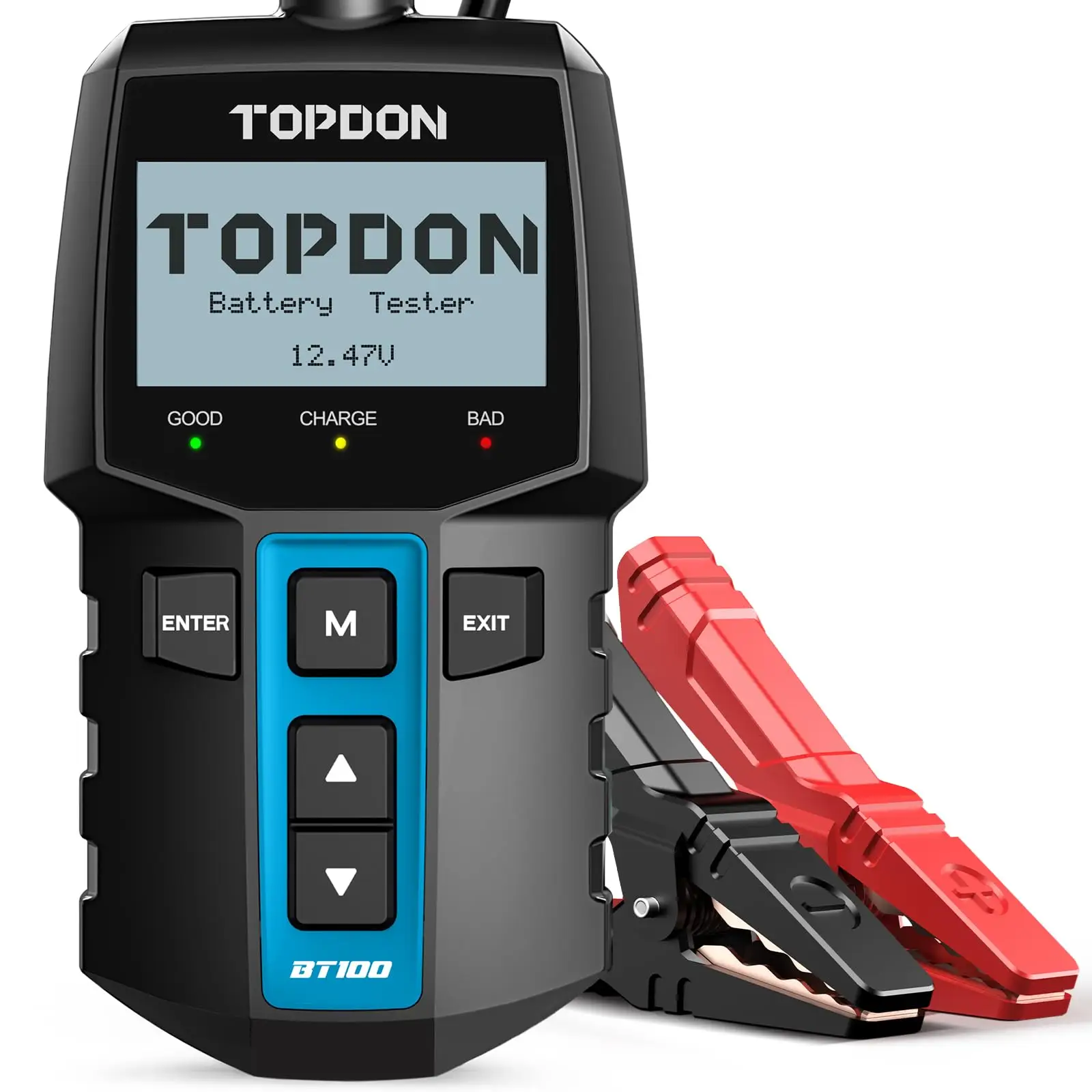 TOPDON BT100 Car Battery Tester 12V Load Tester, 100-2000 CCA Automotive Alternator Tester Digital Auto Battery Analyzer Charging Cranking System Test