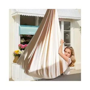 Swing with 360 Degree Rotating Ring, Portable Swing Hammock, Size 59x110 Inches, Elastic, Includes Hardware, Ideal for Yoga Camping Picnic
