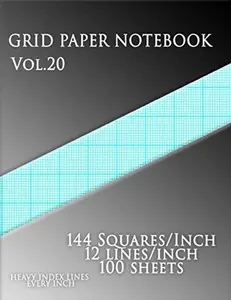 USED-GRID PAPER NOTEBOOK Vol.20: 144 Squares/Inch,12 lines/inch,100 sheets: (Large, 8.5 x 11)200 pages,Paper with twelve lines per inch and heavy index lines on letter-sized paper (Paperback)