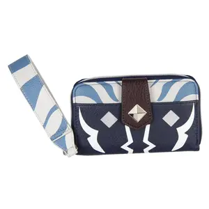 Star Wars Ahsoka Tano Full Zip Closure Wrist Strap Wallet w/ Tech Pocket And Wrist Strap