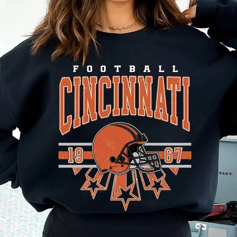 Cincinnati Football Sweatshirt, Vintage Style Cincinnati Football Crewneck, Football Sweatshirt, Cincinnati Hoodie, Cincinnati Fan Gifts