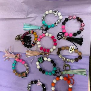 Custom silicon beaded keychains (live sales only)