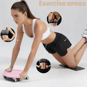 4 Wheel Anti-Slip Ab Roller Core Coaster Adjustable Abdominal Exercise Board for Home Workout Core Training Equipment