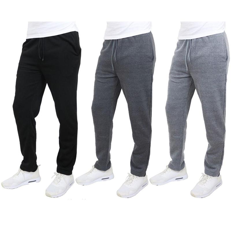 3-Pack Men's Slim Fit Fleece Lined Joggers (Sizes - S to 3XL)