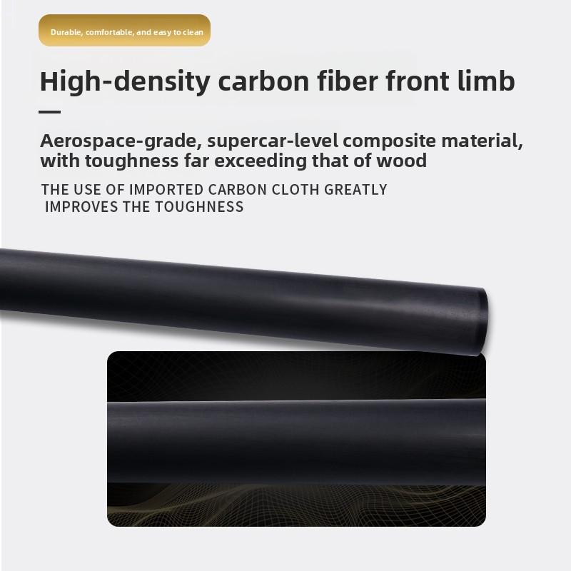 JIANYING Yfen Carbon Fiber 1/2 Billiard Cue 58-inch 11.8mm Tip with Case Leather Tip Gloves Towel Chalk for Home Club Use Comes with cue case + leather tip + gloves + towel +  chalk