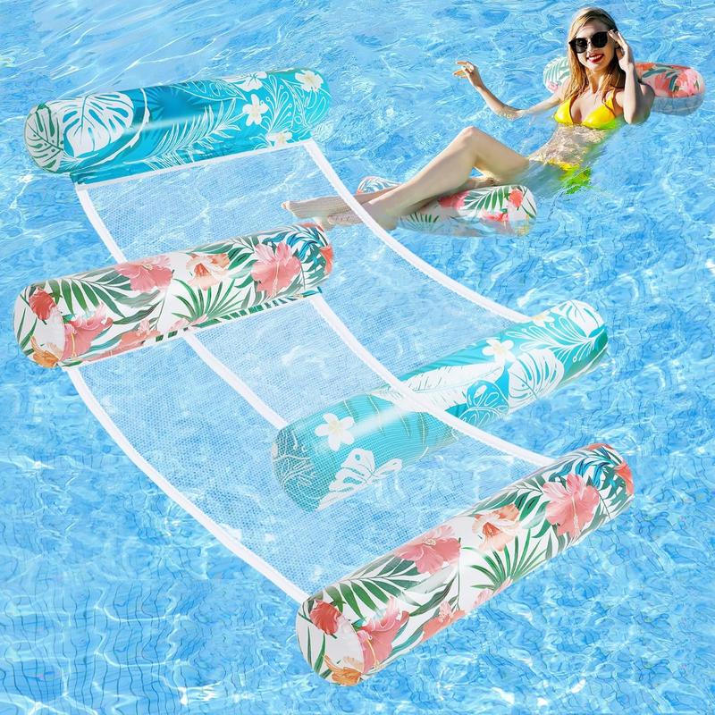 2-Pack Inflatable Pool Float Hammock – 4-in-1 Multi-Purpose Lounge Raft for Adults – Water Hammock, Saddle, Chair & Drifter – Comfortable Headrest & Mesh Seat – Ideal for Pool, Beach & Lake Relaxation