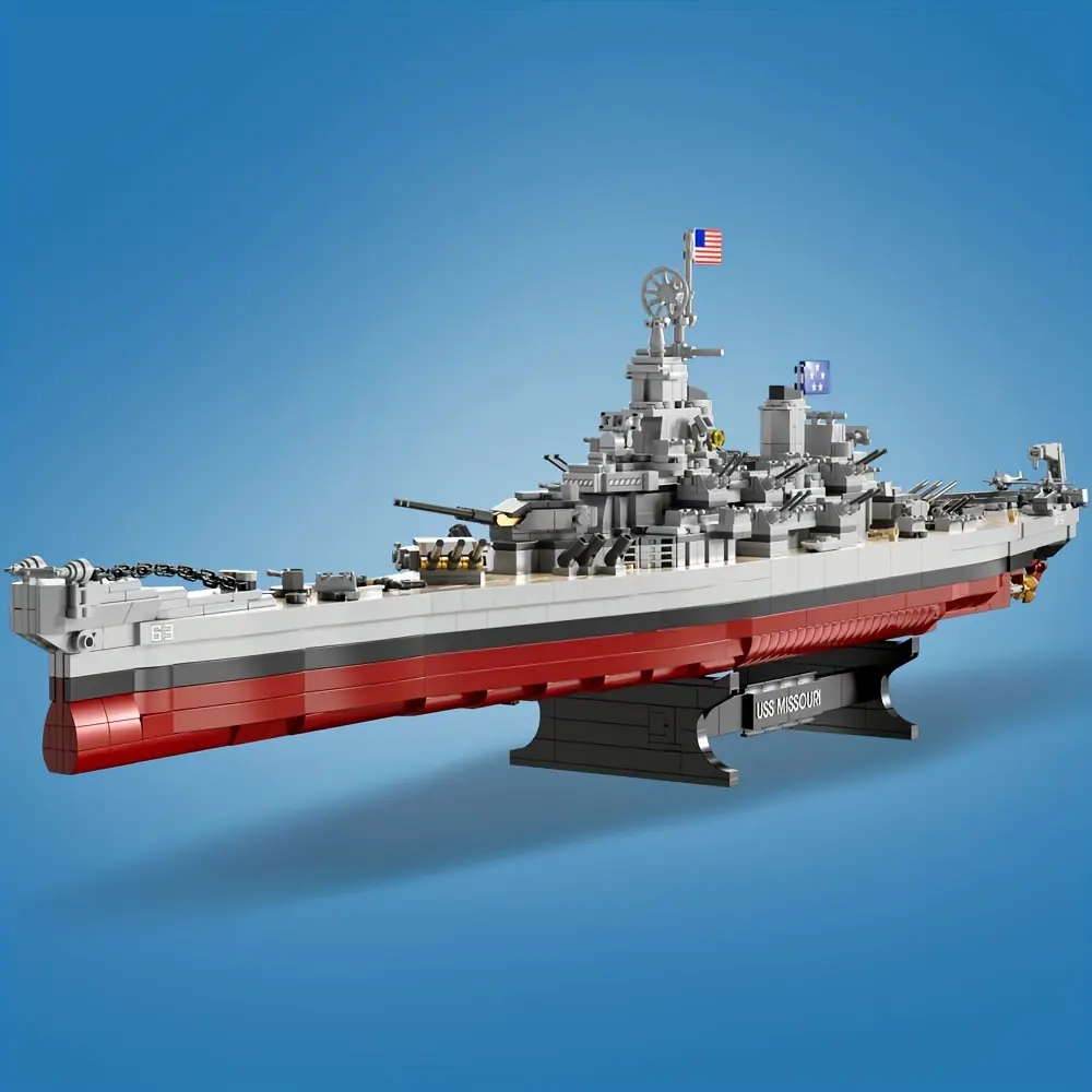2228-Piece Military Historical Warship Building Block Set, USS Missouri FC4203 Model Boat Kit for Adult Hobbyists, Collectible Display Gift