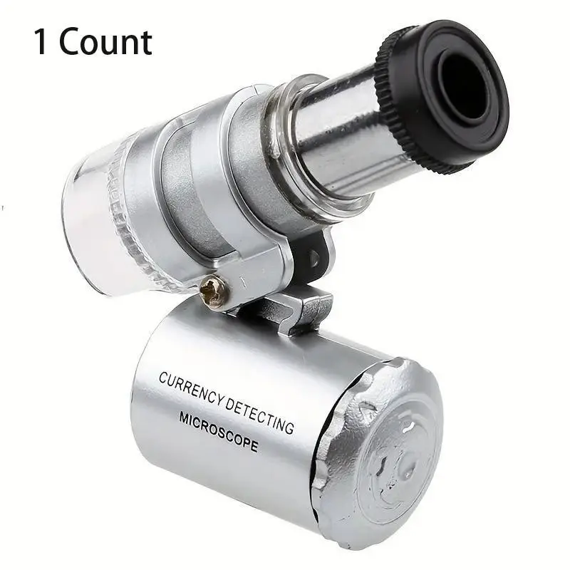 Handheld LED Jewelry Magnifier 45x/60x, High Definition Jewelry Inspection, Coin Validator with Light, Portable Mini Magnifying Glass