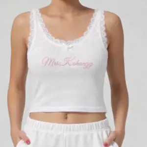 Embroidered Mrs Lace Crop Tank