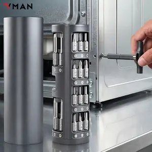 29-In-1 S2 Steel Ratchet Screwdriver Set, Adjustable T-Handle, Home Repair Tool Kit, Practical Gift, Metal Material, No Ca Prop 65