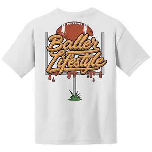 (Back side)Baller Lifestyle Football Drip Youth T-Shirt, Football Youth Shirt, Baller Lifestyle Outfits, Youth Shirt, Youth Clothes, Trending Kidds Shirt, Back to School Shirt, Holiday shirt, Gift for Boys and Girls, Birthday Gift