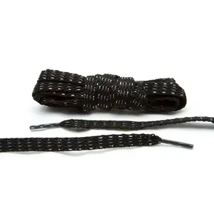 Black Reflective Flat Laces