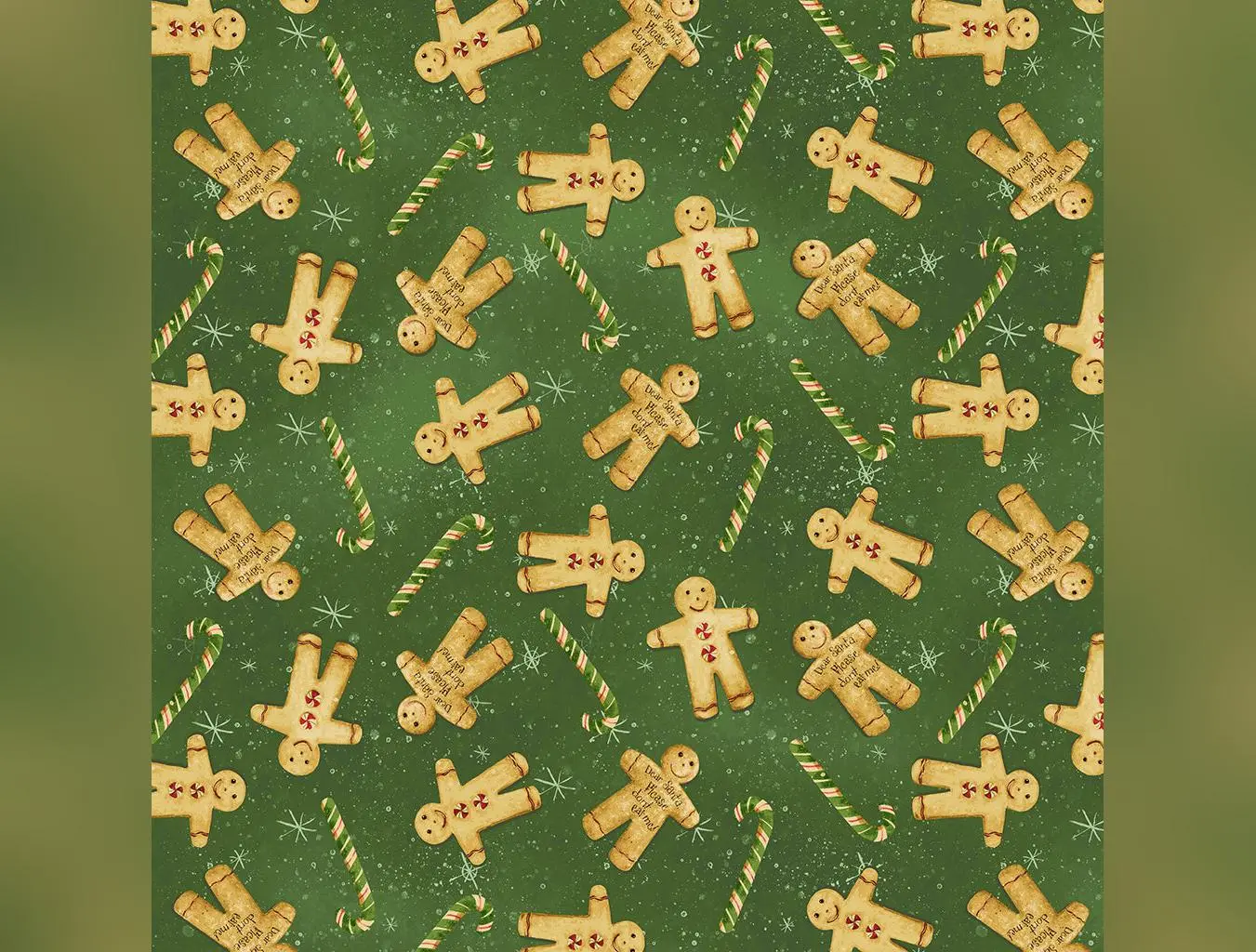 Gingerbread Christmas | 10" Square Pack by Dan DiPaolo for Clothworks | 42pcs