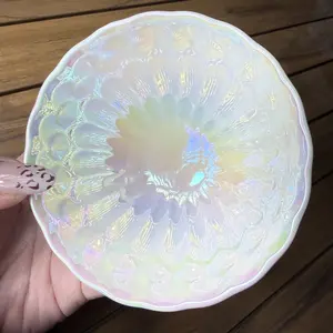 Jianzhan Tea Cup Pure White Fritillary Colorful Glossy Symbolizing Radiant Brilliance