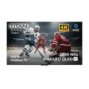 Titan S300 Mini-LED Outdoor TV, Full Sun, IP65 Smart Weatherproof TV, 4K HDR, 120 Hz, Tizen AI OS, Up To 2500 Nits, Wi-Fi 5, HDR10+, Outdoor TV Cover, Slim Bezel, 2 Year Warranty