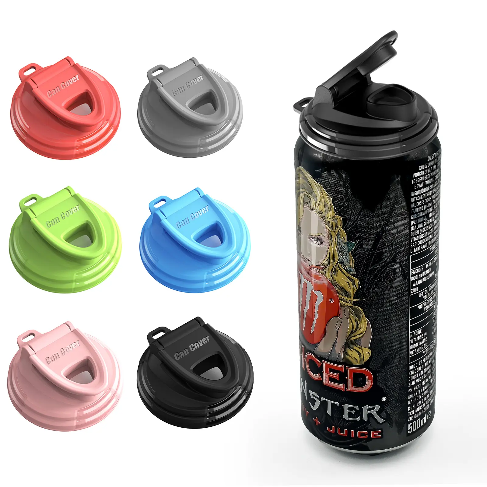Flybok 6pcs Reusable BPA-Free PE Plastic Soda Can Lids - Dual-Size Leakproof ABS Drink Protector, Sturdy Secure Sustainable Home Supplies for Family Dinners, BBQs, Assorted Colors, Fresh-Keeping Aluminum Can Covers