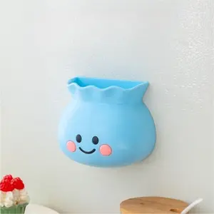 Cute Smiley-Face Colored Storage Box, Wall-Mounted Magnetic Refrigerator Storage, Lightweight Abs Plastic, Ideal for Bathrooms and Pencil Holders