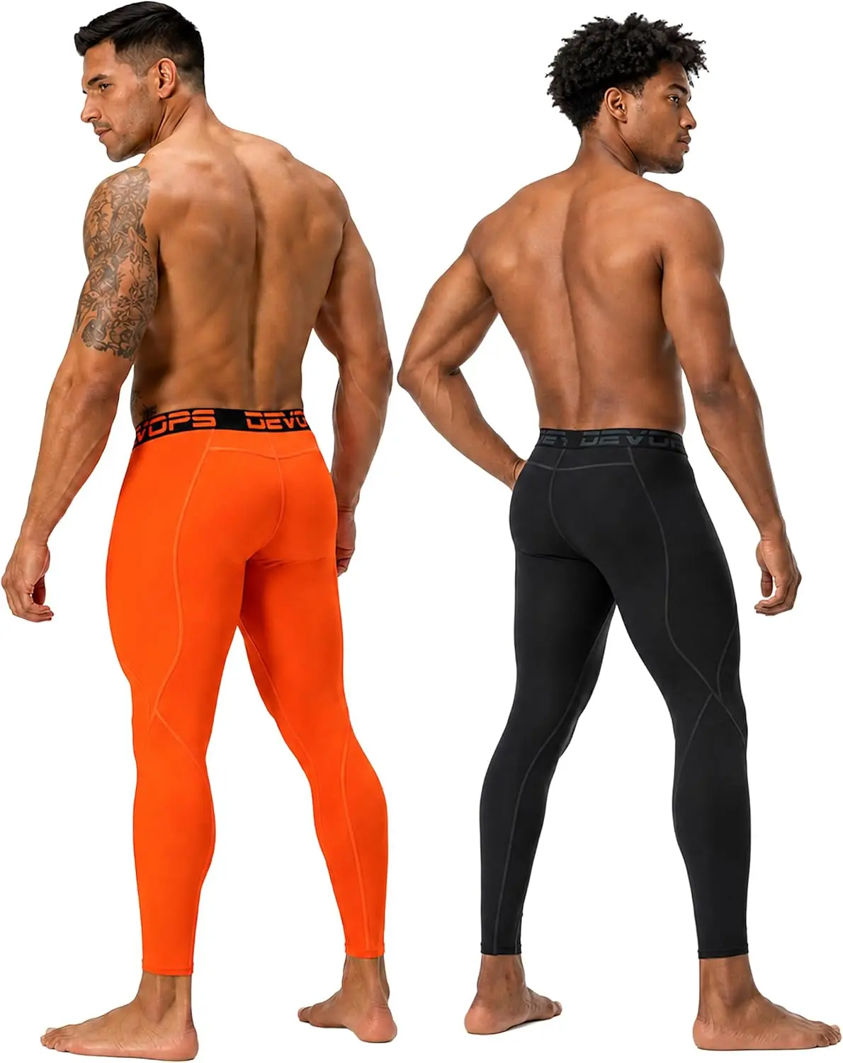DEVOPS 2-3 Pack Men'S Compression Pants Leggings Pocket or Non-Pocket | All-Weather Compression Fit, 4-Way Stretch Material, Advanced Moisture-Wicking