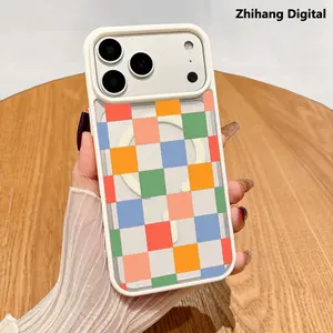 Premium Magnetic Phone Cases for iPhone 17 Pro Max Air 16 Plus 15 14 13 12 11 Colorful checkered y2k cased MagSafe Ready, Anti-Fall, Springtok and Ultra-Thin Design |   Perfect for Everyday Use Protector Screen Protector Aesthetic Resistance