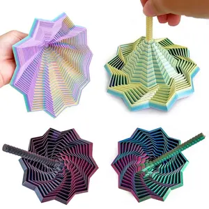 4.64in Colorful 3D Printed Fidget Toy, Spiral Tower Stress Relief Toy for Adults, Office Desk Decor, Sensory Hand Spinner Gift