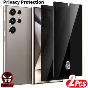 2-Pack Samsung Galaxy S25/s24 Ultra/plus Privacy Glass Film, Touch-Sensitive, Fingerprint Unlock, No Fingerprints, Digital Accessories