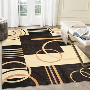 Washable Rug Modern Geometric Rug Low Pile Soft Rug Foldable Indoor Rug Home Decor Rug Modern Abstract Rug