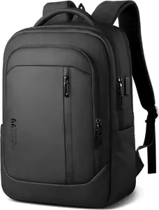 17-Inch Laptop Backpack for Men & Women, 25L Business Work Backpack with USB Charging Port, Water Resistant Computer with Anti-Theft Pocket for Travel Office Daily– Black
