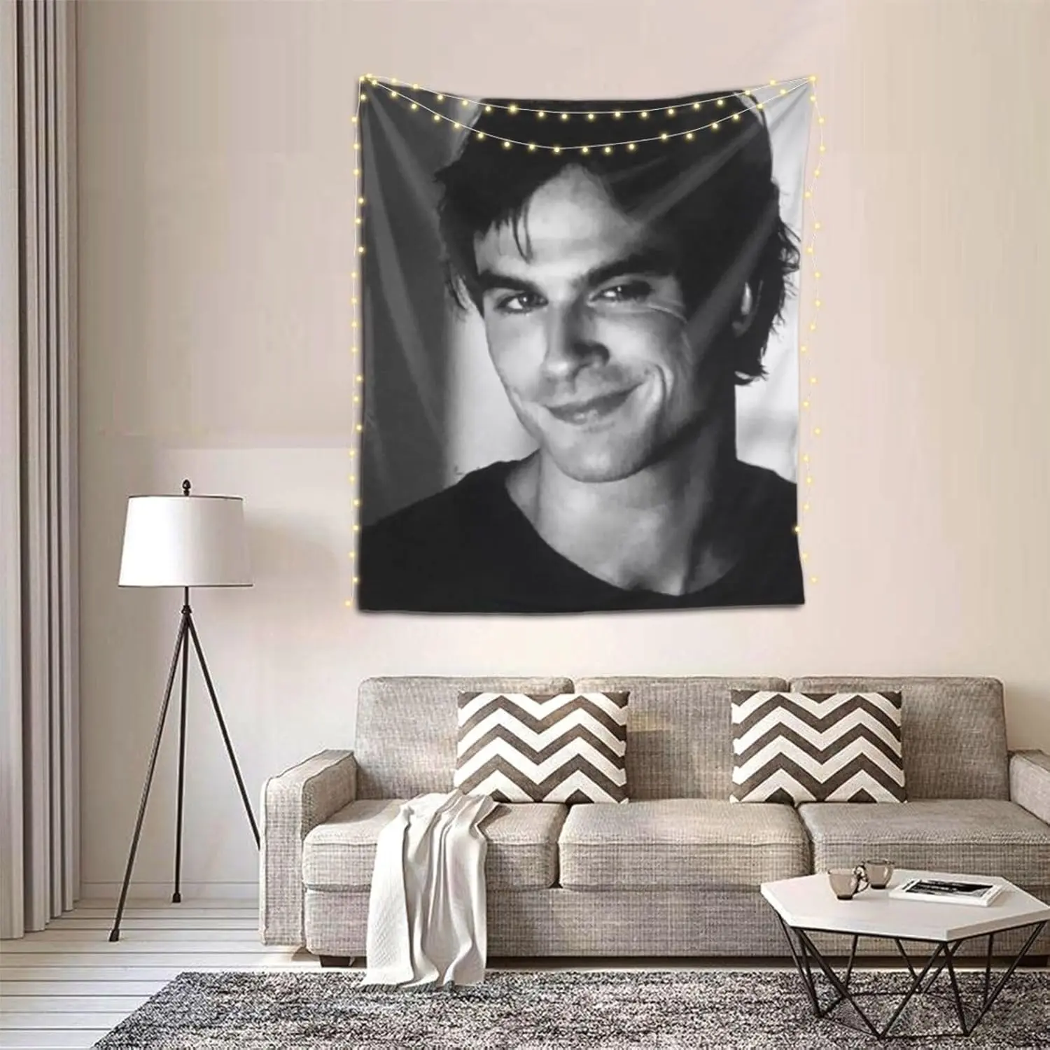Ian Somerhalder Light Cotton-Linen Wall Hanging Tapestry Flag (30x40in/76x102cm) - Home Decor for Bedroom, Outdoor Patio, University Dorm Gift