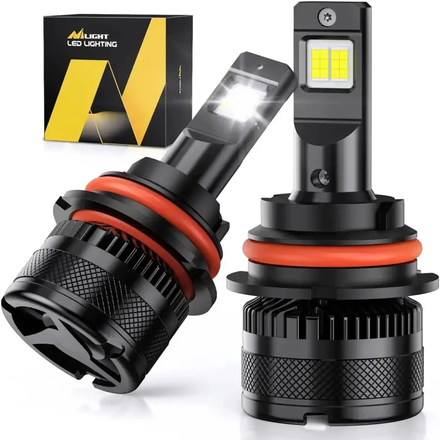 Nilight LED Car Lights 9004/HB1 N40 Series LED Headlamps Bulbs, 100W 20000LM 6000K IP67 Waterproof, 2-Pack Lightweight Led Headlights Led Headlight Kit