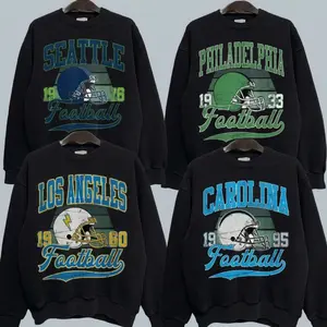 Women's retro team soccer loose 90s dark-style sweatshirt, crewneck casual top, hometown soccer team sweatshirt, vintage full-team soccer nostalgic sweatshirt