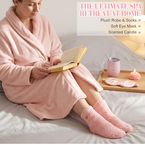 Mother's Day Gifts 11 Pcs Spa Gift Basket Self Care Set with Hooded Bathrobe Relaxing Bath Gift Set Pampering Spa Gifts for Mom Wife Grandma, Birthday Get Well Soon Thinking of You Stress Relief Care Package