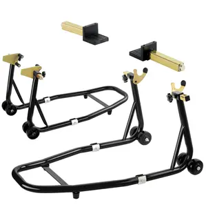 Universal Motorcycle lifting Stands, 900 Lbs Capacity Front & Rear Wheels Lift with U+L Adjustable Swingarm Spool, Heavy Duty lifting Stands fit for diversity of BMW, Suzuki, Yamaha, Honda, Kawasaki