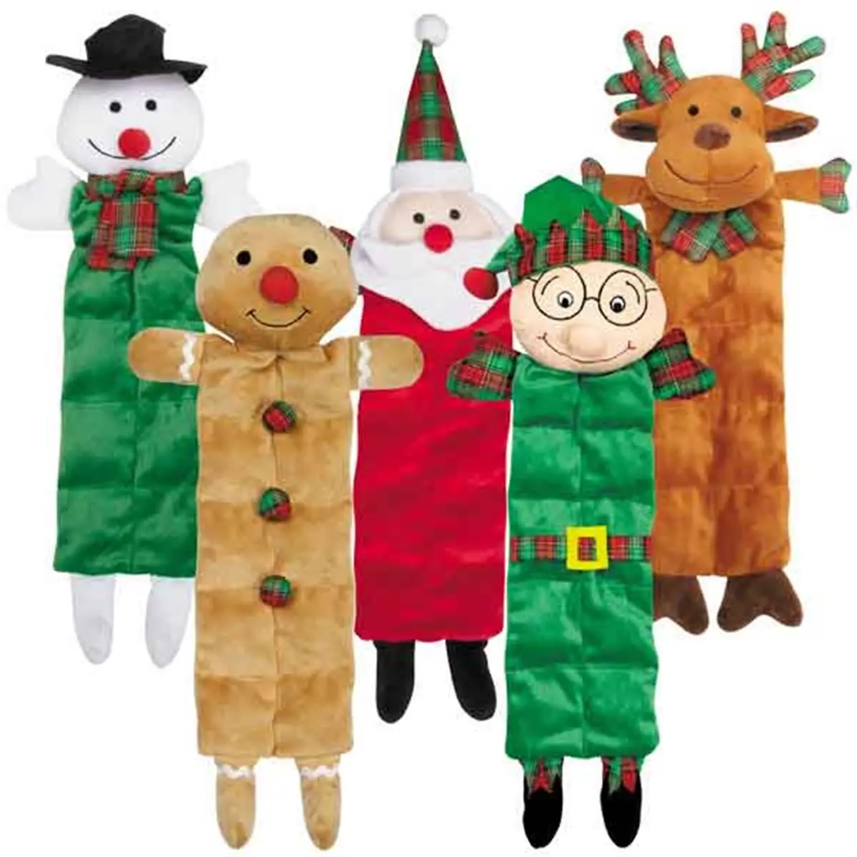 Griggles  Holiday Squeaktacular Santa Toy, Holiday Theme, Plaid Accents