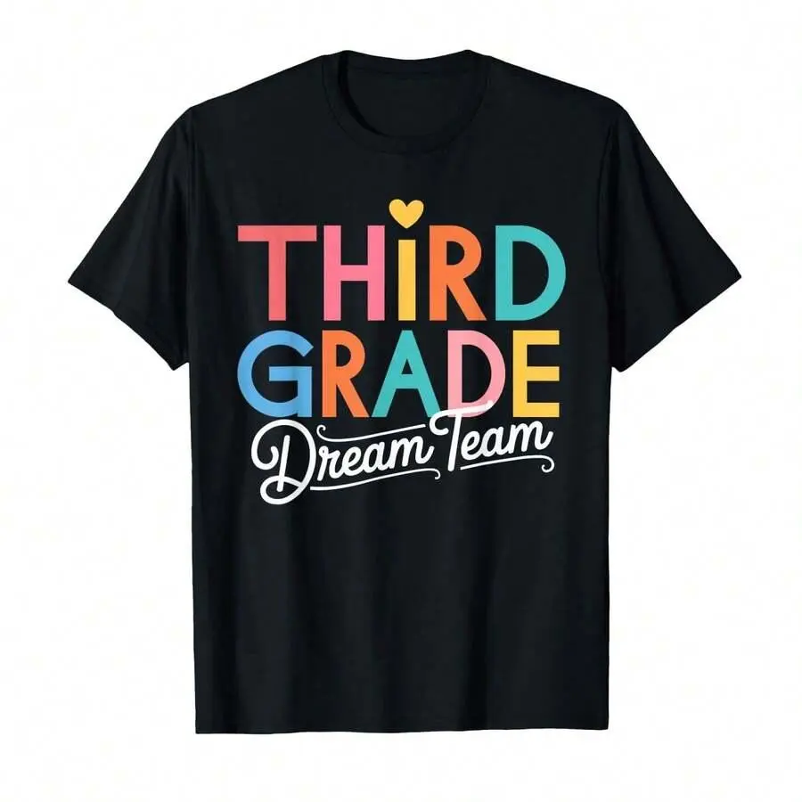 Women's Casual Cotton Short-Sleeve Tops, 3rd Grade Dream Team Retro Back to School Themed T-Shirt