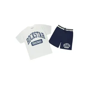 Zig White/Navy T-Shirt/Short Set