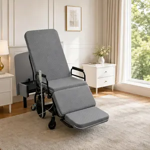 ARCH 3-in-1 Electric Nursing Bed with OKIN Dual Motors, Convertible to Wheelchair & Stretcher, One-Touch Adjustment, Wired Remote Control, Safety Rails, Heavy-Duty Carbon Steel Frame, Gray, for Elderly Care, Bedroom, Gray Color Options