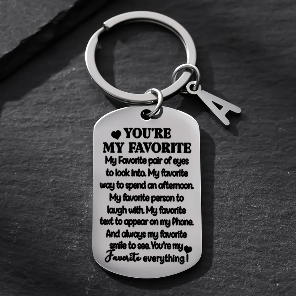 Puzzle Piece Keychain Set for Couples, 2-Piece Stainless Steel Matching Pair, Romantic Anniversary Gift Engraved "Forever My Heart", Engraved With 'Forever My Heart', Engraved Text