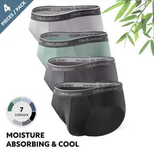 David Archy Men's Underwear Bamboo Rayon Briefs Super Soft Comfort Cooling Pouch Briefs Pack for Boyfriend FathersDayGift Breathable Cotton Menswear David Archy Men's Underwear Bamboo Rayon Briefs Super Soft Comfort Cooling Pouch Briefs Pack for Boyfriend FathersDayGift Breathable Cotton Menswear