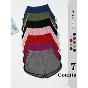 Women's Contrast Binding Sleep Shorts, Casual Elastic Waist Shorts for All Seasons, Sleep Bottoms for Women